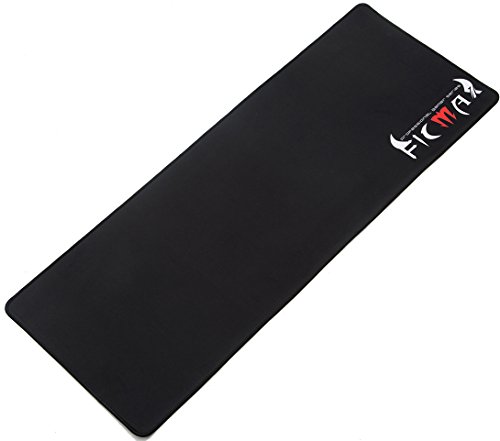 Ficmax Extended Large Gaming Mouse Desk Pad Mat With Smooth Cloth Surface & Non-slip Rubber Base, Black, 3mm Thick, Size 31.5 X 11.8 X 0.12 Inches