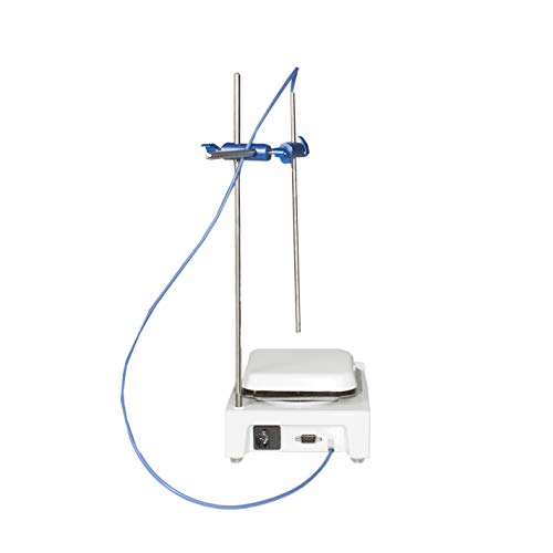 Parco Scientific P1007-HS-T Digital Hotplate Magnetic Stirrer w/Temperature Probe & Support Stand | 380°C Temperature Range, 5.5" x 5.5" Ceramic Coated Plate | LCD Display & 2 Magnetic Stir Bars