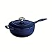 Tramontina Bestow Enameled Cast Iron Saucier Pan with Lid, 3-quart, Blue
