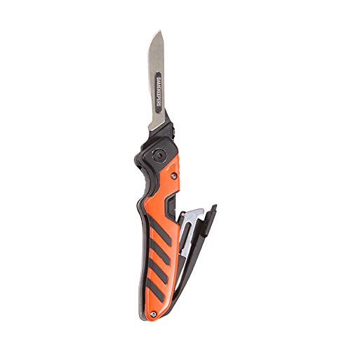 Photo 1 of Allen Gamekeepers Hunting Knife, Switchback Folding Knife with Blade mpartment by Allen, Blades Replaceable, 3 Blades luded, Blade Replacement Tool luded, Sheath luded, Orange/Black, One Size