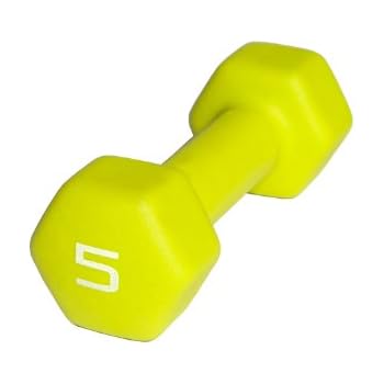 CAP Barbell Neoprene Dumbbell Weights, 5 Pound, Lime, Single
