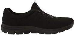 Skechers Women's Summits Sneaker, Black/White, 8.5