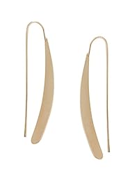 Humble Chic - Pendientes largos de barra plana curvada con diseño de lágrima