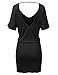 JJ Perfection Women's Short Sleeve V-Neck Mini Dress with Waist String
