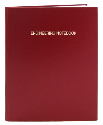 BookFactory Red A4 Engineering Notebook, 168 Pages, Red Cover, Hardbound, A4-21 cm x 29.7cm - with 5mm Grid Format (EPRIL-168-4GS-A-LRT4)