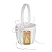 Remedios Rhinestone 2 Hearts Wedding Flower Girl Basket in Ivory Satin
