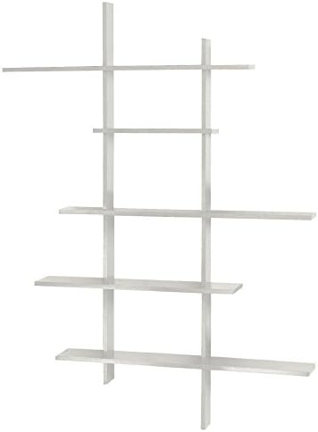 Deluxe Tall Floating Five Shelf, White MADE IN USA