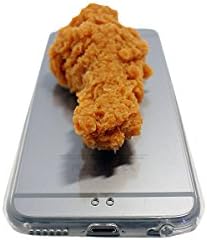 [OFFICIAL SELLER] Fried Chicken iPhone 6 &amp; iPhone 6S Case, Realistic Size and Color, Slim TPU Clear Case with Silicon Drum Stick, Works as a Kick Stand, Great for Fun Gift