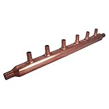 SharkBite 22788 6-Port Open Copper PEX Manifolds, 1-Inch Trunk, 3/4-Inch, 1/2-Inch Ports