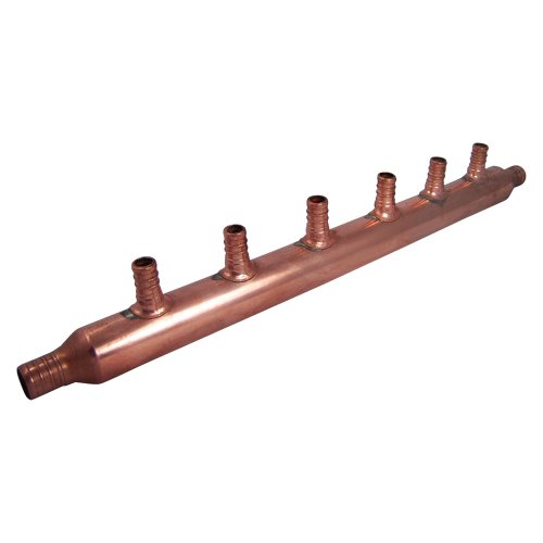 SharkBite 22788 6-Port Open Copper PEX Manifolds, 1-Inch Trunk, 3/4-Inch, 1/2-Inch Ports