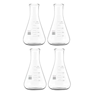 Scicalife 4Pcs Erlenmeyer 500Ml Verdikte Borosilicaatglas Smalle Mond Fles Erlenmeyer Air Planter Bol Voor Laboratorium…