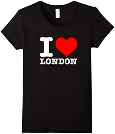 Womens I Love London T-Shirt - I Heart London Shirt XL Black