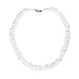 Puka Shell Necklace, Tuscom Women White Conch Clam Chips Puka Shell Necklace Handmade Seashell Collar Neckalce Hawaii Wakiki Beach Choker Necklace for Women Men Girls Boys Jewelry (14