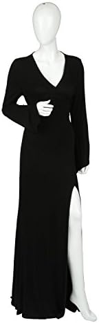 Runway Robe | Chic Pull-Over Kimono Dress Robe. Fitted Cotton Stretch. Elegantly Long Floor Length. (XXLarge, Black)