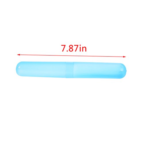 4 Pcs Portable Travel Blue Plastic Toothbrush Tube Case Cover Toothbrush Travel Containers