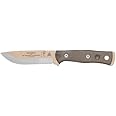 Tops Knives Fieldcraft by Brothers of Bushcraft Coytoe Tan Full Tage Fixed Blade- Coyote Tan Coating Finish- Coyote Tan Kydex Sheath w/Rotating Spring Steel (Green Canvas Micarta Handle)