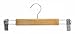 10 Pack Wooden Pants Hangers with Clips - Smooth Finish Solid Wood Skirt Hangers Space Saving - Natural Wood Color - Clip Hanger for Pant, Skirts, Shorts, Tanks, Blankets, and Dresses.