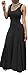 Bigyonger Women's Round Neck Slim Sleeveless Pleated Maxi Dress Black