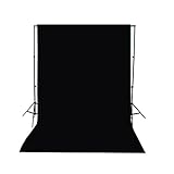 Safstar 3 x 6M/ 10 x 20ft Photo Studio Backdrop Background Screen, Non-Woven for Photography, Video and Television, Black (Background Stand Not Included)