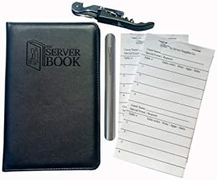1 Bundle - The Server Book with Zipper Pocket - Wine Key - Stainless Steel Crumber - Guest Checks - Black Waitress/Waiter Book - Food Service Equipment & Supplies - Menu & Check Displayers (1)