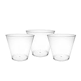 Party Essentials Hard Plastic 9-Ounce Party Cups/Old Fashioned Tumblers, 150-Count, Clear
