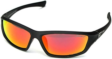 Men's Sunglasses 1.1mm TAC Polarized RV Lenses Soft Finish Frame Sport Fishing Golfing - Matte Black Frame, Fire Red RV Lens