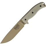 ESEE -6 Plain Edge Canvas Micarta Handles Dark Earth Blade with Black Sheath