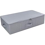iwill CREATE PRO Under Bed Storage Bins with Lids, Under Bed Shoe Organizer, Attic Storage Box, Light Gray