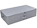iwill CREATE PRO Under Bed Storage Bins with Lids for Shoes Clothing Organizer, Good for Bedroom Wardrobe, Closet, Sturdy Plastic Boards & Polyester Blend Fabric, Light Gray