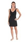 Texere Women's Luxury Bamboo Nightgown (Black, Small) Luxury Sleepwear for Her WB0401-BLK-S
