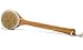 Janrely Bath Dry Body Brush Natural Bristles Back Scrubber With Long Wooden Handle For Cellulite And Exfoliating