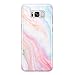 uCOLOR Case Compatible for Samsung Galaxy S8 Pastel Pink Marble Slim Shockproof Luxury Fashion Silicone Soft Rubber TPU Protective Case for Galaxy S8
