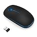 Vssoplor Wireless Mouse, 2.4G Slim Portable Computer Laptop Mouse with Nano Receiver Quiet Silent Optical Mice for Notebook, PC, Laptop, Computer-Black and Sapphire Blue