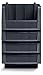 Akro-Mils 30778 Economy Stacking Shelf Plastic Storage Bins, (18-Inch x 8-3/8-Inch x 7-Inch), Black (8-Pack) (30778BLACK)