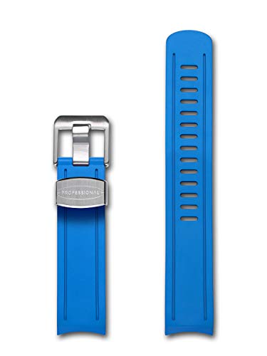 Crafter Blue CB02 20mm Watch Strap Curved End Rubber Band Replacement for Seiko Sumo SPB101J1, SPB125J1, SPB103J1, SBDC001, SBDC003, SBDC031, SBDC033, SBDC057, SBDC069, SBDC081, SBDC083 etc