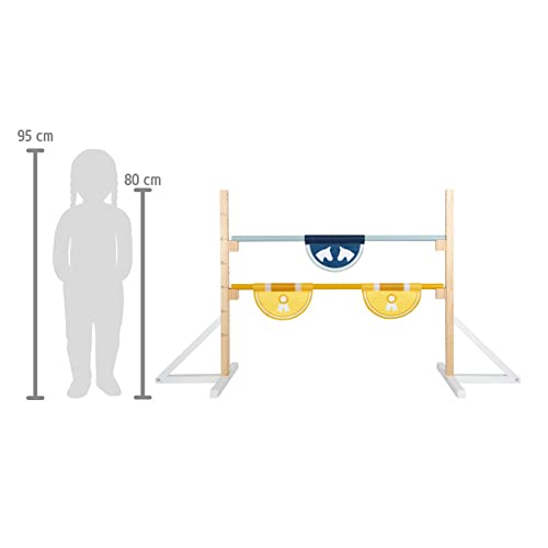 small foot Kids Wooden Obstacle Set Outdoor Exercise Toy for Horse Play and Hobby Horsing 12398 Blue Yellow