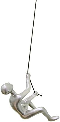 eladitems Silver Color Resin Made Climbing Man Wall Art Home Decor X 1pc. Cord Included + Silver Hanging Pin Included Free USA Shipping! Buy 4 get 1 Free!!