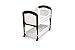 Arm’s Reach Cambria Co-Sleeper Bedside Bassinet Featuring Height-Adjustable Legs, Curved Wooden Ends, Breathable Mesh Sides with Pockets, and Large Lower Storage Basket, Espresso and White