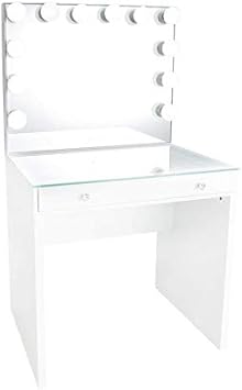 Bright Beauty Vanity Hollywood Table De Maquillage Avec Plateau En Verre Et Eclairage 1 Tiroir Blanc Amazon Fr Cuisine Maison Bright Beauty Vanity Hollywood Table De Maquillage Avec Plateau En Verre Et Eclairage 1 Tiroir Blanc Amazon Fr Cuisine Maison