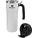 Stanley Classic Twinlock Travel Mug with Steel Loop 20oz, Leak-Proof, Packable Hot & Cold Thermos, Double Wall Vacuum Insulated Tumbler for Coffee, Tea & Drinks, BPA Free Stainless-Steel Travel Mug
