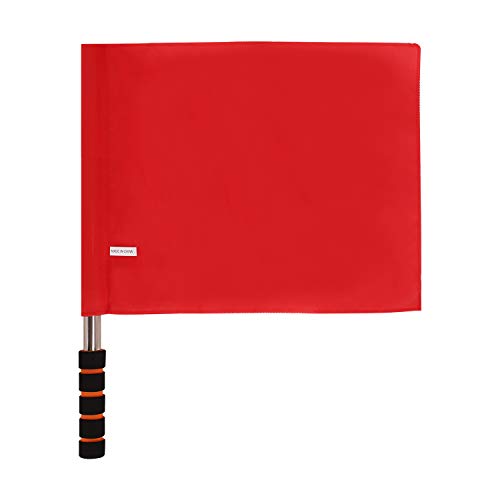 Ylucky Referee Flags Stainless Steel Command Hand Flag Red Signal Flag Sponge Handle Special Patrol Performance Linesman Official Flag for Soccer Volleyball Football Track and Filed Competition - Thumbnail 2