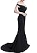 Wemarry Off the Shoulder Mermaid Evening Dress Long for Women Formal Gown Black Size 4