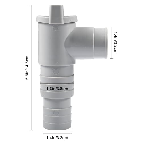 2 x Stop Valve for Swimming Pool, 32 mm Stop Valve, 32 mm Pool Tap with 6 Clamps, Piston Valve Pool Parts, Pool Maintenance Accessories