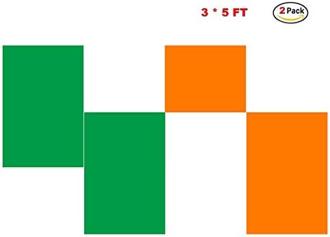Qinfeng Fly Breeze 2 Pack 3x5 Foot Ireland Polyester Flag with Metal Grommets (Ireland)