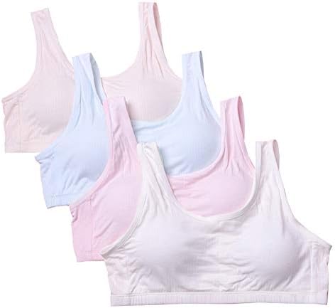 8-14 Year Girls Pastel Color Training Bras Pull-On Bralette Set