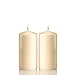 Light In The Dark Ivory Pillar Candles - Set of 2 Unscented Candles - 6 inch Tall, 3 inch Thick - 36 Hour Clean Burn Time
