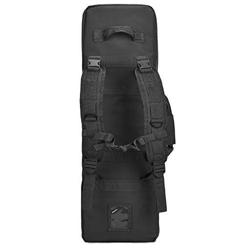 BOW-TAC Double Long Rifle Gun Case Bag Tactical Rifle Backpack Pistol Soft Firearm Transportation Carbine Case - Lockable Compartment Black 42" - Thumbnail 3