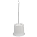 Home Basics Plastic Toilet Brush with Compact Holder, for Bathroom Storage - Sturdy, Deep Cleaning, White