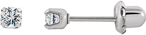 3mm CZ Piercing Earrings in Stainless Steel