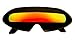 Futuristic Cyclops Mirror Single Lens Oval Sunglasses (Red Sunset Lens)